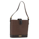 BURBERRY Shoulder Bag Leather Brown Gold Auth am10439-1
