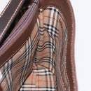 BURBERRY Shoulder Bag Leather Brown Gold Auth am10439-19