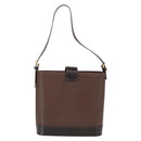 BURBERRY Shoulder Bag Leather Brown Gold Auth am10439-3