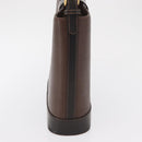 BURBERRY Shoulder Bag Leather Brown Gold Auth am10439-5