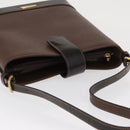 BURBERRY Shoulder Bag Leather Brown Gold Auth am10439-6