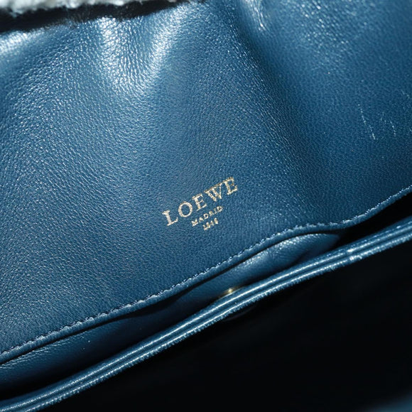 LOEWE Granada Shoulder Bag Leather Gold Green Auth am10441V