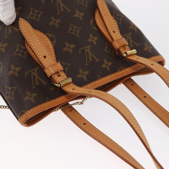 LOUIS VUITTON Monogram Bucket PM Shoulder Bag M42238 LV Auth am10443