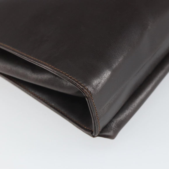 GUCCI Old Web Sherry Line Shoulder Bag Leather Brown Gold Red Auth am10444