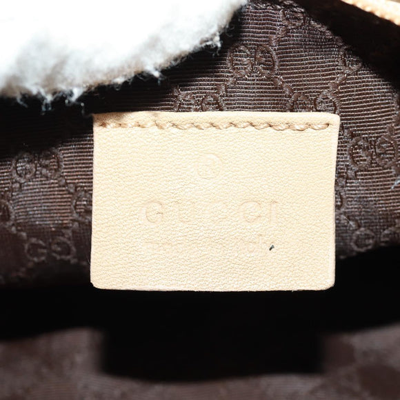 GUCCI Accessoiretas Canvas Leer Beige Zilver 92820 Auth am10445V