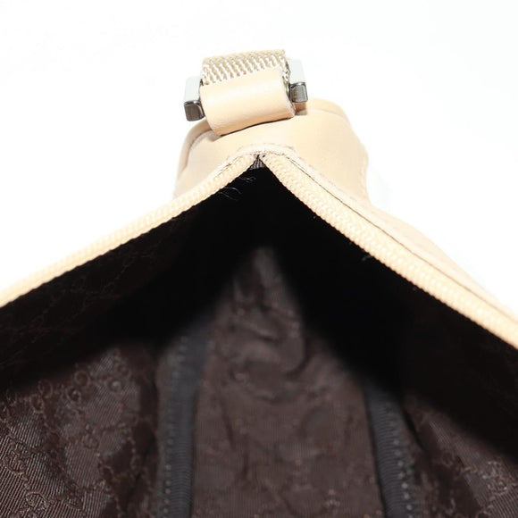 GUCCI Accessoiretas Canvas Leer Beige Zilver 92820 Auth am10445V