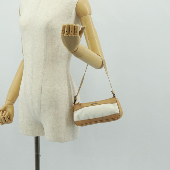 GUCCI Accessoiretas Canvas Leer Beige Zilver 92820 Auth am10445V