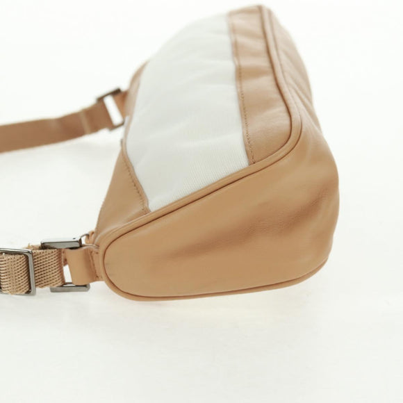 GUCCI Accessory Pouch Canvas Leather Beige Silver 92820 Auth am10445V