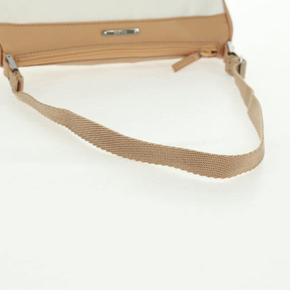 GUCCI Accessory Pouch Canvas Leather Beige Silver 92820 Auth am10445V