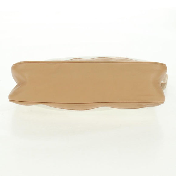 GUCCI Accessory Pouch Canvas Leather Beige Silver 92820 Auth am10445V