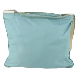 PRADA Shoulder Bag Nylon Light Blue Silver Auth am10448 - 0