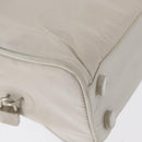 PRADA Tote Bag Nylon White Silver Auth am10449-14