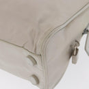 PRADA Tote Bag Nylon White Silver Auth am10449-9