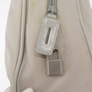 PRADA Tote Bag Nylon White Silver Auth am10449-17