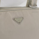 PRADA Tote Bag Nylon White Silver Auth am10449-18