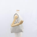 PRADA Tote Bag Nylon White Silver Auth am10449-24