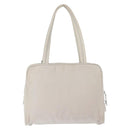 PRADA Tote Bag Nylon White Silver Auth am10449-2