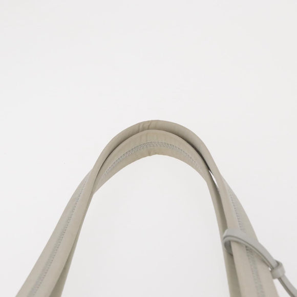PRADA Tote Bag Nylon White Silver Auth am10449