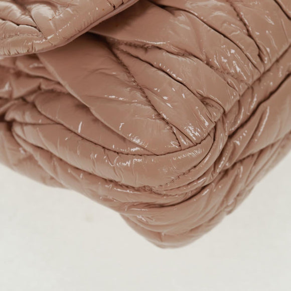 Miu Miu Hand Bag Patent leather 2way Pink Gold Auth am10466V