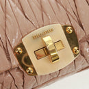 Miu Miu Hand Bag Patent leather 2way Pink Gold Auth am10466V-21