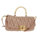 Miu Miu Hand Bag Patent leather 2way Pink Gold Auth am10466V-1