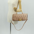 Miu Miu Hand Bag Patent leather 2way Pink Gold Auth am10466V-29