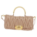 Miu Miu Hand Bag Patent leather 2way Pink Gold Auth am10466V-13