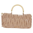 Miu Miu Hand Bag Patent leather 2way Pink Gold Auth am10466V-2