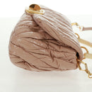 Miu Miu Hand Bag Patent leather 2way Pink Gold Auth am10466V-4