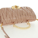 Miu Miu Hand Bag Patent leather 2way Pink Gold Auth am10466V-6