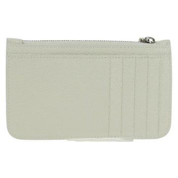 BALENCIAGA Card Case Leather White Silver 594214 Auth am10469V - 0