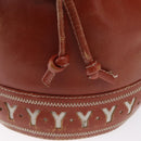 SAINT LAURENT purse Shoulder Bag Leather Brown Gold Auth am10475-18