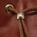 SAINT LAURENT purse Shoulder Bag Leather Brown Gold Auth am10475-11