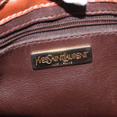 SAINT LAURENT purse Shoulder Bag Leather Brown Gold Auth am10475-19