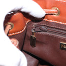 SAINT LAURENT purse Shoulder Bag Leather Brown Gold Auth am10475-22