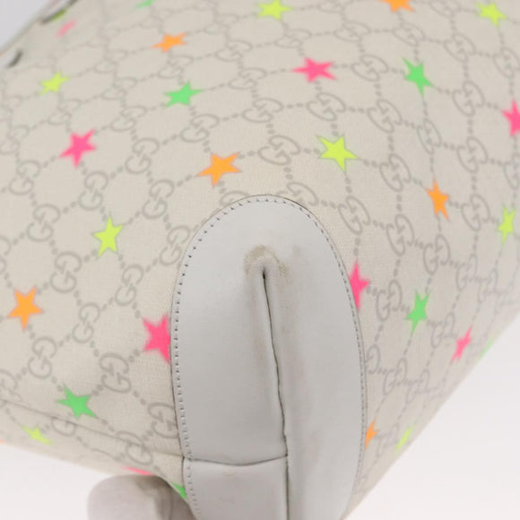 GUCCI GG Supreme Star Tote Bag PVC White 309407 Auth am10476