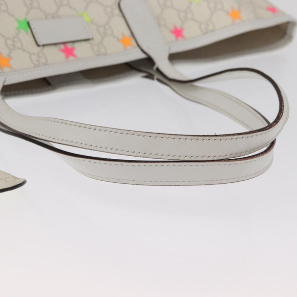 GUCCI GG Supreme Star Tote Bag PVC White 309407 Auth am10476