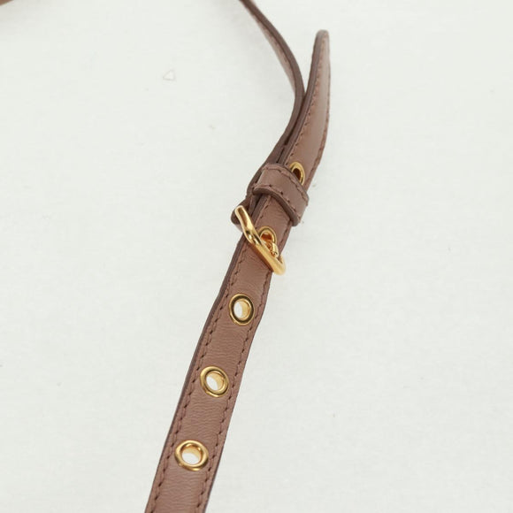 Miu Miu Matelasse Hand Bag Leather 2way Gold Light pink Auth am10480V