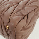 Miu Miu Matelasse Hand Bag Leather 2way Gold Light pink Auth am10480V-20