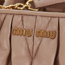 Miu Miu Matelasse Hand Bag Leather 2way Gold Light pink Auth am10480V-21
