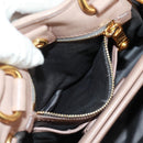 Miu Miu Matelasse Hand Bag Leather 2way Gold Light pink Auth am10480V-26