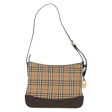 BURBERRY Nova Check Shoulder Bag Canvas Beige Gold Auth am10488V - 0