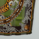 CARTIER Jaguar Scarf Silk Green Auth am10501V-10