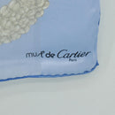 CARTIER Scarf Silk Blue Auth am10502V-11
