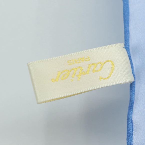 CARTIER Scarf Silk Blue Auth am10502V