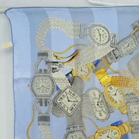 CARTIER Scarf Silk Blue Auth am10502V - 0