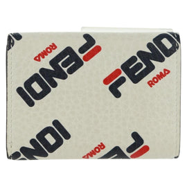 FENDI FILA Collaboration Wallet Leather White Gold 8M0395 Auth am10503V - 0