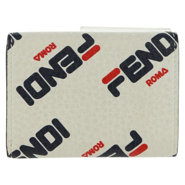 FENDI FILA Collaboration Wallet Leather White Gold 8M0395 Auth am10503V - 0