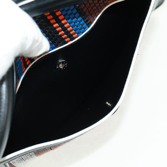 TOD’S Double T Hand Bag Leather 2way Silver Black FP2833 Auth am10504V