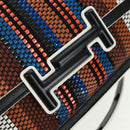 TOD’S Double T Hand Bag Leather 2way Silver Black FP2833 Auth am10504V-16